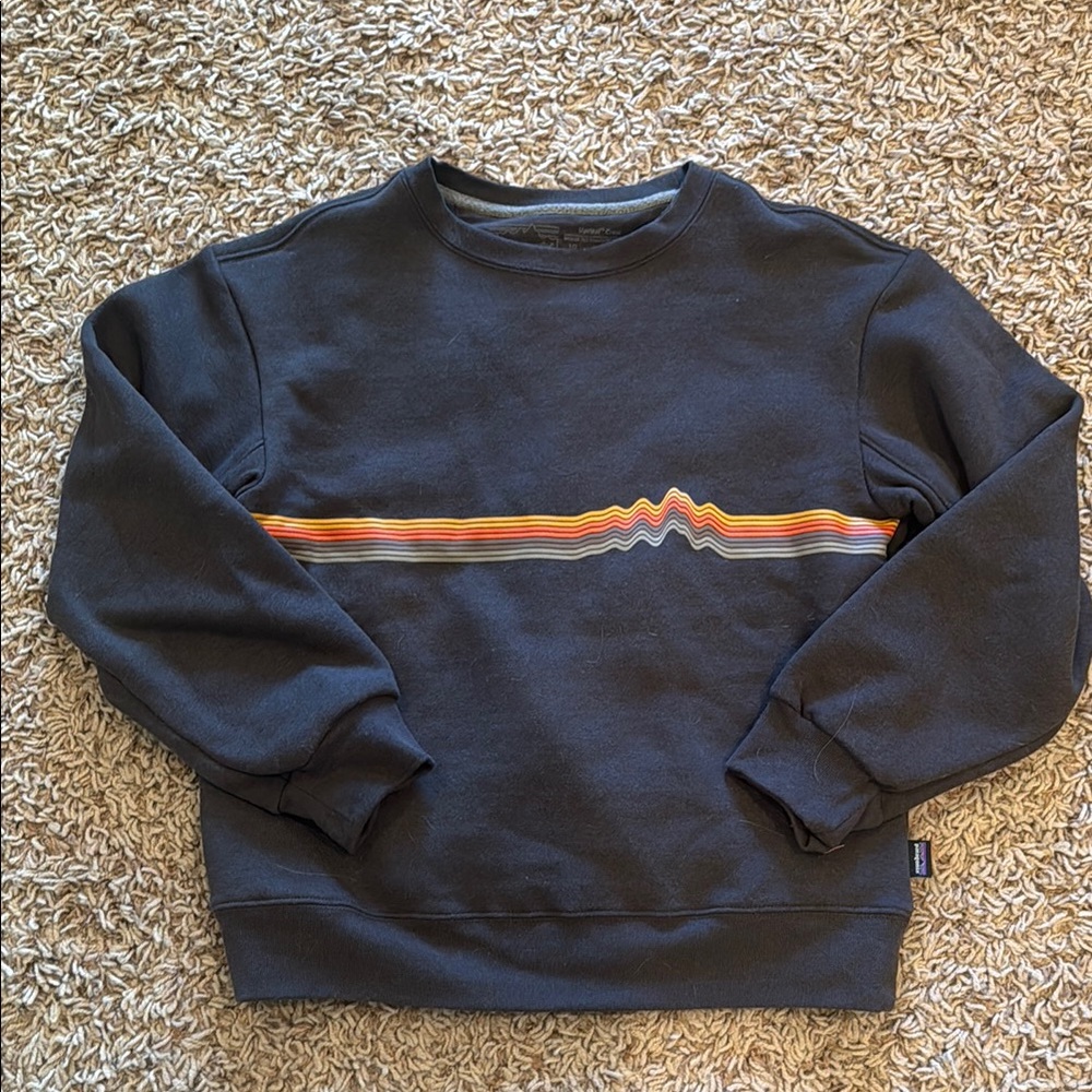 Men's Black Sweater with Multicolor Stripe